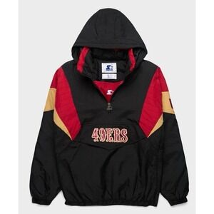 Starter 49ers Blackout Breakaway Pullover Jacket Men's Sz XXL Fandom NWOT!